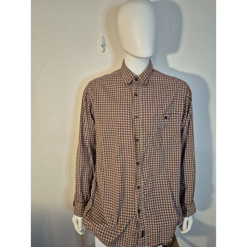 Vintage Woolrich Red Plaid Button Down Shirt Mens Outdoor Workwear 2XL